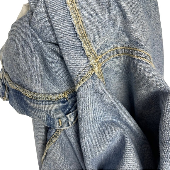 TOMMY HILFIGER Y2K VINTAGE LIGHT WASH FADED COTTON DENIM BLUE BOOTCUT JEANS - Picture 12 of 15